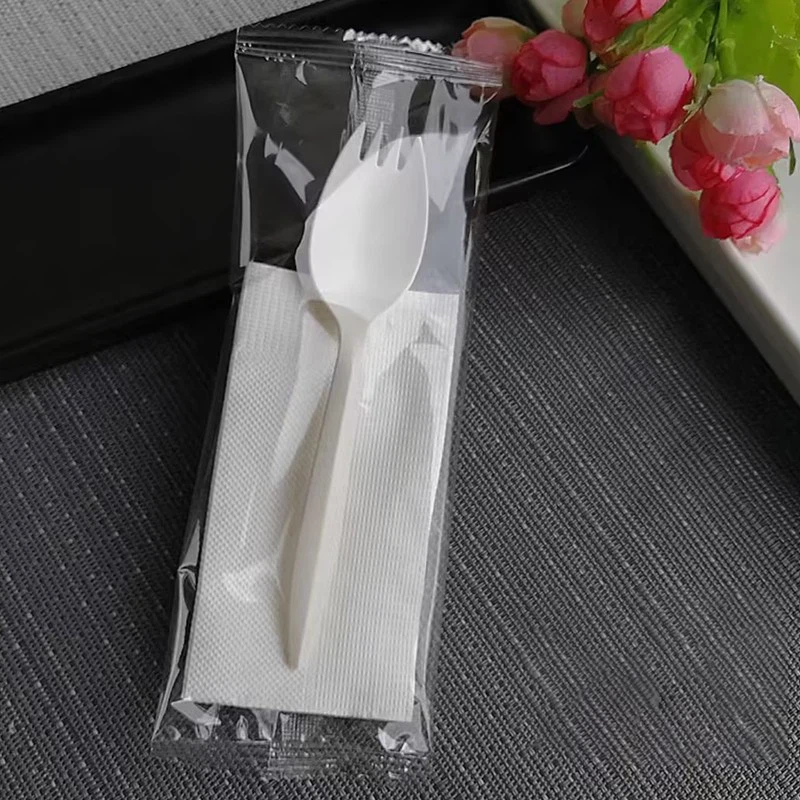 white fork with napkin